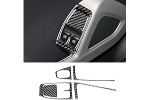 ‎KUNGKIC KUNGKIC Kohlefaser Innentür Auto Bedienfeld Fensterglas Hebe Schalter Konsole Abdeckung Aufkleber Dekoration Compatible with Mercedes Benz Smart 451 Fortwo 2008-2015 Zubehör ohne Knauf (Schwarz)