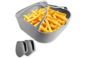 PEKA PEKÍTA Molde de Silicona para Freidora de Aire - Moldes Recipientes Olla de Silicona para Freidora de Aire - Bandejas Cesta Silicona Freidora de Aire - Moldes de Silicona para Air Fryer - Cuadrada 20 cm