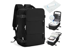 SZLX Vakuum Rucksack 40x30x20 Wizz air Handgepäck Rucksack 40x20x25 für Ryanair Vakuum Reiserucksack Flugzeug Easyjet Handgepäck 45x36x20 Laptop Rucksack 14 Zoll mit Schuhfach für Herren Damen