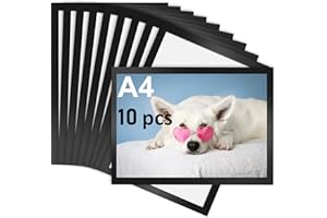 ‎OSIMIG OSIMIG 10 Stück magnetrahmen A4, A4 Info-Rahmen selbstklebend,mit Magnetschnalle, Schnelles Wechseln von Aushängen Dokument-Halter