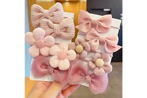 MYHIJU 10 Stück Cute Haargummi Rosa Schleife Blume Kleine Haargummis Mädchen Niedlich Schleifen Blumen Zopfgummi Schleifenknoten Schleife Baby Haargummi Mädchen Für Girls Kinder Styling Haarschmuck Mädchen