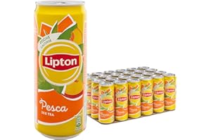 Lipton, Ice Tea, Tè Freddo al Gusto di Pesca, Poche Calorie, con Stevia, Formato Sleek da 24x0,33L