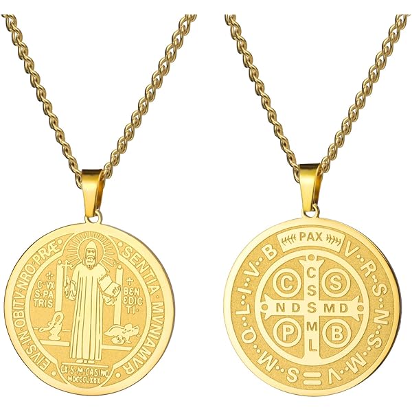 TEAMER Sint Benedictus medaille sleutelhanger roestvrij staal St