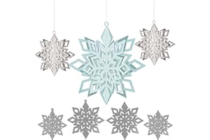 GEBETTER 4pz Fustelle Natalizie 3D Fioccodi Neve Natale Stencil Cutting Dies per Creazioni Ciondoli Albero di Natale Ornamenti Fai da Te Decorazione Festa Natale