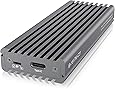 ICY BOX SSD M.2 NVMe Gehäuse, USB 3.1 (Gen2, 10 Gbit/s), Kühlsystem, USB-C, USB-A, PCIe M-Key, Aluminium, grau