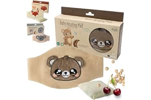 RANJI - Cuscino Coliche Neonato a Cintura con Noccioli di Ciliegia – Cuscino Termico Microonde per Coliche Neonato, Cotone Bio GOTS & Tessuti OEKO-TEX, Scalda Pancia Regolabile (Orsetto) - 1