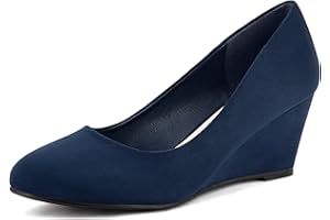 Greatonu Zapatos de Cuña Media Nuevos Clásicos sin Cordones y Hebillas para Mujer