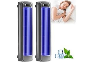 HITIANYA Festberg Cooling Ace, Portable Air Conditioner with 3 Speeds, Quiet Desktop Tower Fan, 3D Circulation Wind Air Cooler for Bedroom Office (Plug-in,Blue+Blue)