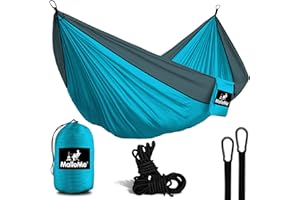 MalloMe Hamacs Hamac Exterieur - Hamac Suspendu - Hamac 2 Places 2 Personnes Double & 1 Personne - Hammock pour Adultes & Enfants - Camping Hammack Portable - Amack Amaque Amak Amac Amaque Hammac