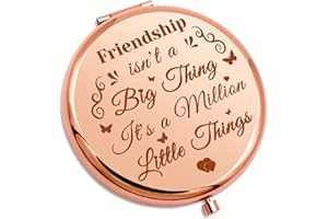 GEVODY Friendship Gift for Women Best Friend Birthday Gift for Girl Travel Compact Mirror Sister Gift for Big Sister Bestie Long Distance Friendship Gift Pocket Makeup Mirror Wedding Graduation Gift