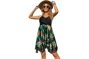 Kate Kasin Damski strój kąpielowy z dekoltem w serek, nieregularny brzeg, sukienka i majtki Camkini strój kąpielowy KK0281S22