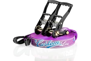 ‎SPIDER SLACKLINE SPIDER SLACKLINE TKSA4 Custom Slackline Kit for Experienced Slackliners and Beginners Complete Set of 30 m Long Webbing with 2 x Ratchets