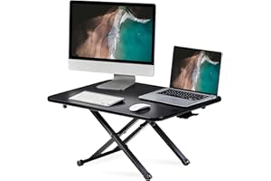 FITUEYES Biurko do pracy na stojąco, z regulacją wysokości, 78 cm, do siedzenia, na dwa monitory, laptop, przenośne domowe biuro, stacja robocza, czarne