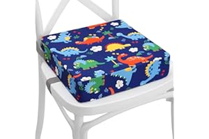 TOTSY BABY Fotel podwyższający Krzesło dziecięce 32x32x8 cm - Poduszka siedziska Poduszka na krzesło dziecięce Fotelik dziecięcy Poduszka podwyższająca Poduszka siedziska Poduszka siedziska Poduszka na krzesło Bawełna Dino