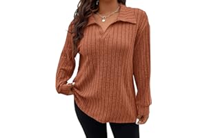 Gemulate Plus Size Jumpers for Women Long Sleeve Tops Ladies Lightweight Striped Oversized Sweater Tshirts and Sweatshirts XL-5XL