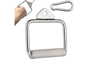 MuscleForge Agarres Poleas Gym de Acero – para Máquinas de Cable: Barra 70 cm, Barra Recta 50 cm, V-Bar, D Giratoria, Doble D – Antideslizante, Rotación 360° – Hogar y Estudio, Bíceps Tríceps Hombros