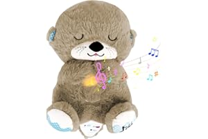 MEENEWCHING Schlummer Otter, Schlummer Kuscheltier, Snuggle Otter Schlummer Otter mit Herzschlag, Schlaf Otter, Schlummerotter Baby, Schlafotter, Kuschel Otter mit Herzschlag