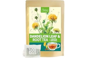 TeeLux Dandelion Leaf & Root Tea Bags 100 Count, Vegan, Rich Flavor, Premium Dandelion Tea, Natural Caffeine Free Herbal Tea