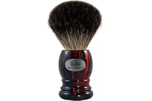 Hans Baier Exclusive Rasierpinsel Echt Graudachs - Griff Kunststoff, Havanna