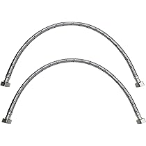 Aumix Lot De 2 Paires De Tuyaux Flexibles Tressés De 15 Mm X 12 Mm