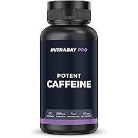Nutrabay Pro Potent Caffeine - Natural Stimulant for Energy, Endurance & Focus - 200mg, 60 Veg Capsules