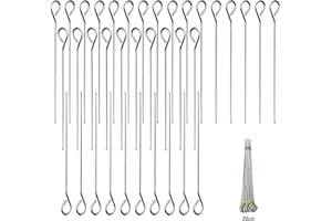 Eupneicu Spiedini In Acciaio Inossidabile [36 Pezzi], Spiedini Per Barbecue, Spiedini In Metallo, Spiedini Per Kebab, Per Falò, Grill [20 Cm]