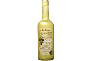 Le Terre di Colombo – Bouteille d'huile d'olive Taggiasca extra-vierge - Emballage doré - 0,75 l
