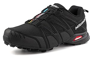 Hitmars Trailrunning Schuhe Traillaufschuhe Herren Damen Wanderschuhe Leicht Atmungsaktiv Trail Running Schuhe Trekking Turnschuhe Outdoor Laufschuhe Schwarz EU 36-48
