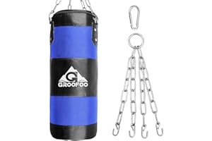 GROOFOO Sacco da Boxe Bambini Adulto Oxford Sacchi Pugilato Allenamento di Boxe per Bambini Borsa NON RICARICATA con Catena Montaggio per MMA Muay Thai Kick Boxing