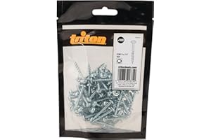 Triton 818419 - Viti a foro tascabile zincate con testa a disco e filettatura grossa, 8 x 1 1/2", confezione da 100 pezzi, multicolore