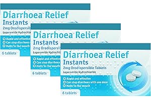 ASREV HEALTHCARE Diarrhoea Relif Instants 2mg Orodispersible Tablets Loperamide Hydrochloride - 3x6-18 Tablets (GSL)