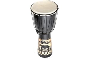 Ciffre, Tamburo djembe A1 da 60 cm, 50 cm, 70 cm, 40 cm, con elefante nero OneSize 70cm Djembe Trommel Elefant Schwarz A1