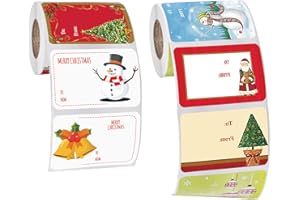 YunBey 500 Pièces Étiquettes Autocollantes de Noël Autocollant de Décoration de Noël Etiquette Cadeau Noel pour Sac Cadeau de Noël cartes Sac de Bonbons