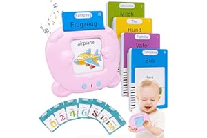 YAVOCOS Sprechende Lernkarten Deutsch Montessori Lernspiele ab 2 3 4 5 6 Jahre - Vokabelfreund Interaktive Lernspielzeug Geschenk für Vorschulkinder Autismus Kleinkinder, 255 Blätter 510 Wörter
