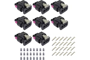 YOUNG WOLF Le remplacement de la prise de connexion du capteur de stationnement à 3 broches 8pcs 4f0973703 est compatible avec le connecteur de la prise Volkswagen Pigtail avec joint de terminal.