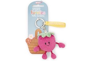 NICI 61807 Porte-clés, Motif Fraise, Avec Inscription « Hello Sunshine », 7 cm, Jaune, Compagnon Fidèle Pour Sac À Dos Ou Sac, Pour Petits Et Grands