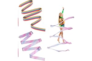 JINSIHU 2 Piezas Cintas de Baile, 4M Cintas de Danza Cinta de Gimnasia Cinta Gimnasia Rítmica Niña Cintas de Ballet para Gimnasia de Baile Artístico Ballet Espectáculos de Carnaval de Circo Bastón