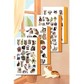 Minnymy Cat Collection Sticker Seti, Ajanda ve G&uuml;nl&uuml;k i&ccedil;in, Kendinden Yapışkanlı, 10x20 cm, 4'l&uuml; Set, Planlayıcı ve Bullet Jo