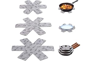 JOYUE Topf Untersetzer, 15 PCS Pfannenschoner, Topfschutz mit 3 Groessen, rutschfest Pfannenschutz, Filzunterlage Topfschoner, Stapelschutz für Pfannen, Töpfe und Schüsseln (Grau)