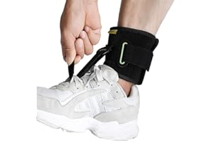 Tenbon Attelle pour Pied Tombant pour Marcher avec des Chaussures, Orthèse de Pied vers le Haut, Aide à Aoulever l'avant de la Chaussure, pour Difficult é à Souler la Cheville (Noir)