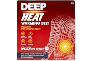 Deep Heat Warming Belt, Long Lasting Pain Relief Heat Therapy (Pack of 2 Belts)