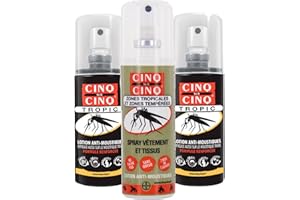 Cinq sur Cinq - Kit Haute Protection Contre Les Moustiques - Lot de 2 x Spray Tropic 75 ML + Spray Vètement 100 ML