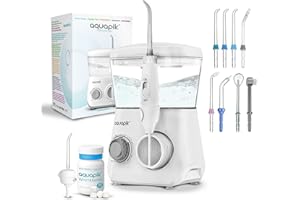 BOSTON TECH Aquapik® ADVANCED Idropulsore Dentale | Ideale per ortodonzia, impianti, gengive sensibili e placca dentale | Kit sbiancante + 8 ugelli (nasale) | 10 livelli di pressione | Consigliato dai dentisti