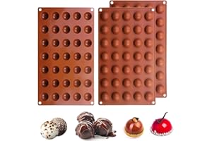 Wekuw Stampo In Silicone A 35 Fori A Mezza Sfera,Stampo da 3 Confezioni per Fare Cioccolato per Bombe di Cioccolata Calda, Torte, Gelatine,Budini, Mousse A Cupola