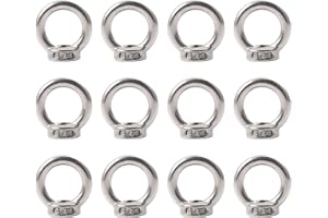 MYTHOSURGE 12 Stück Ringmutter M6, 304 Edelstahl, Ringösen Augenmuttern Ringmuttern, Ringschrauben for Befestigen Sie hängende Ornamente, Blumentöpfe, Schaukelständer usw.