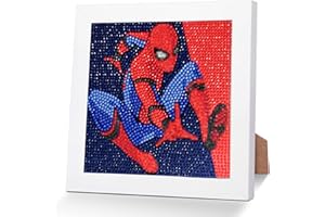 QDUODUO Diamond Painting mit Rahmen für Kinder ab 6 Jahre, Teenager und Erwachsene Anfänger, 18x18cm Kleine 5D Diamant Malerei Bilder, Cartoon DIY Mosaik Bastelset für Jungen Mädchen und Home Deko
