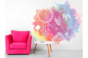 OEDIM Vinilo Decorativo Pared Espiritual Atrapasueños Colores | Varias Medidas 120x96cm | Multicolor | Pegatina Adhesiva Decorativa de Diseño Elegante