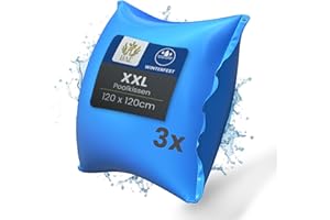 HAF Poolkissen Winter 120 x 120 cm (3 Stück) – Aufblasbare & Chlorbeständige Luftkissen für Pools zur Überwinterung – Rechteckige Winterkissen (Poolpolster) in Blau – Wasserdicht & UV-Beständig