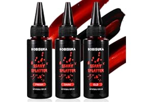 BOBISUKA Halloween Sangre Falsa Pack de 3, Sangre Falsa Líquida, Realista, Lavable, Segura, Profesional Sangre Falsa como Espectáculo, Película, Broma, Disfraz de Zombies, Vampiros
