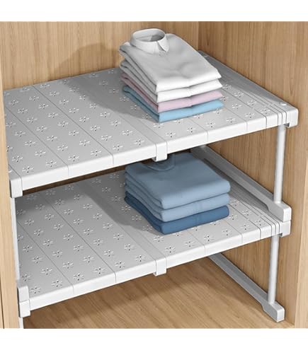 Ripiano Telescopico Per Armadio - Scaffale Regolabile Lyrlody | Bianco, 24 X 73-128 Cm